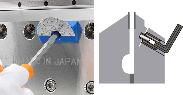 ネジ式溝幅調整機構