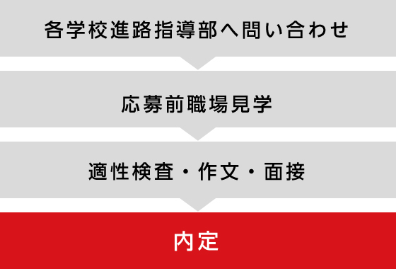 エントリー 会社説明会 書類選考・適性検査（SPI) 面接 内定